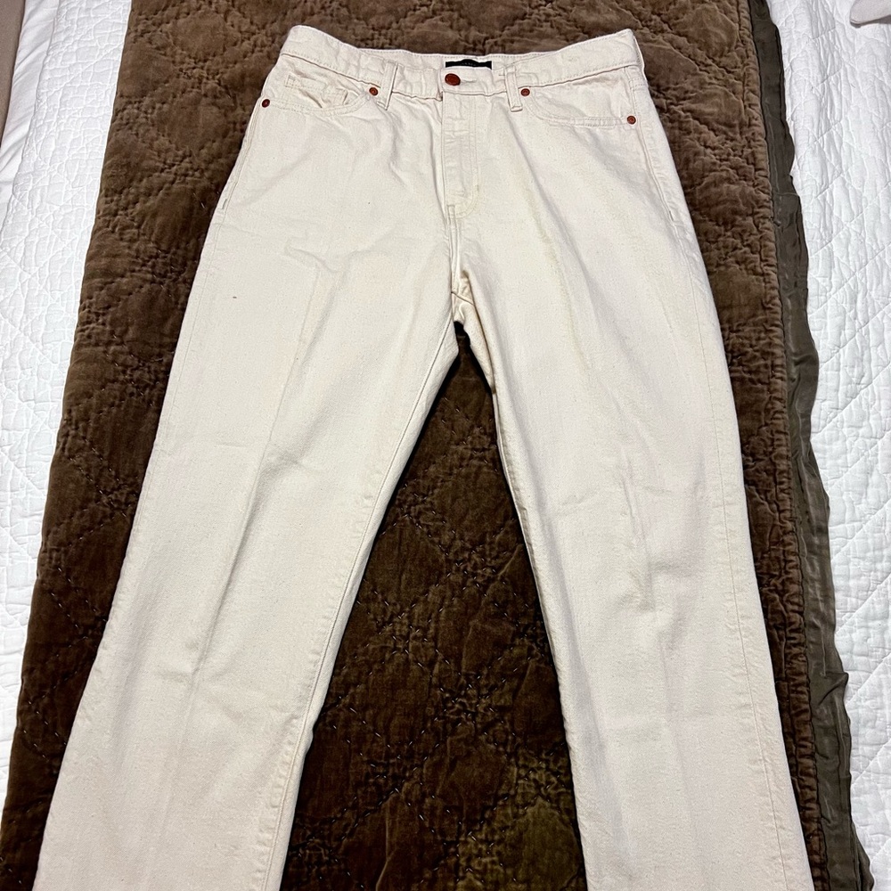 Banana Republic Premium Denim Highrise Jean in Cream/Ivory